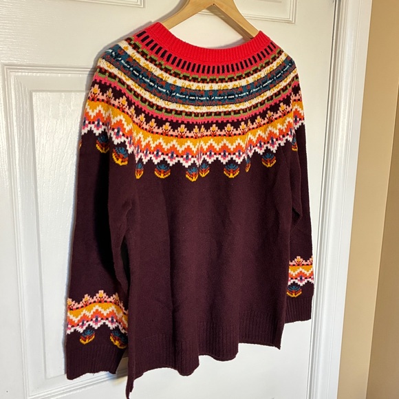 Talbots Colorful Patterned Crew Neck Sweater Women’s Petite Large (LP) - Picture 3 of 4